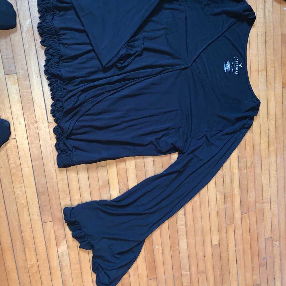 American eagle dressy black shirt